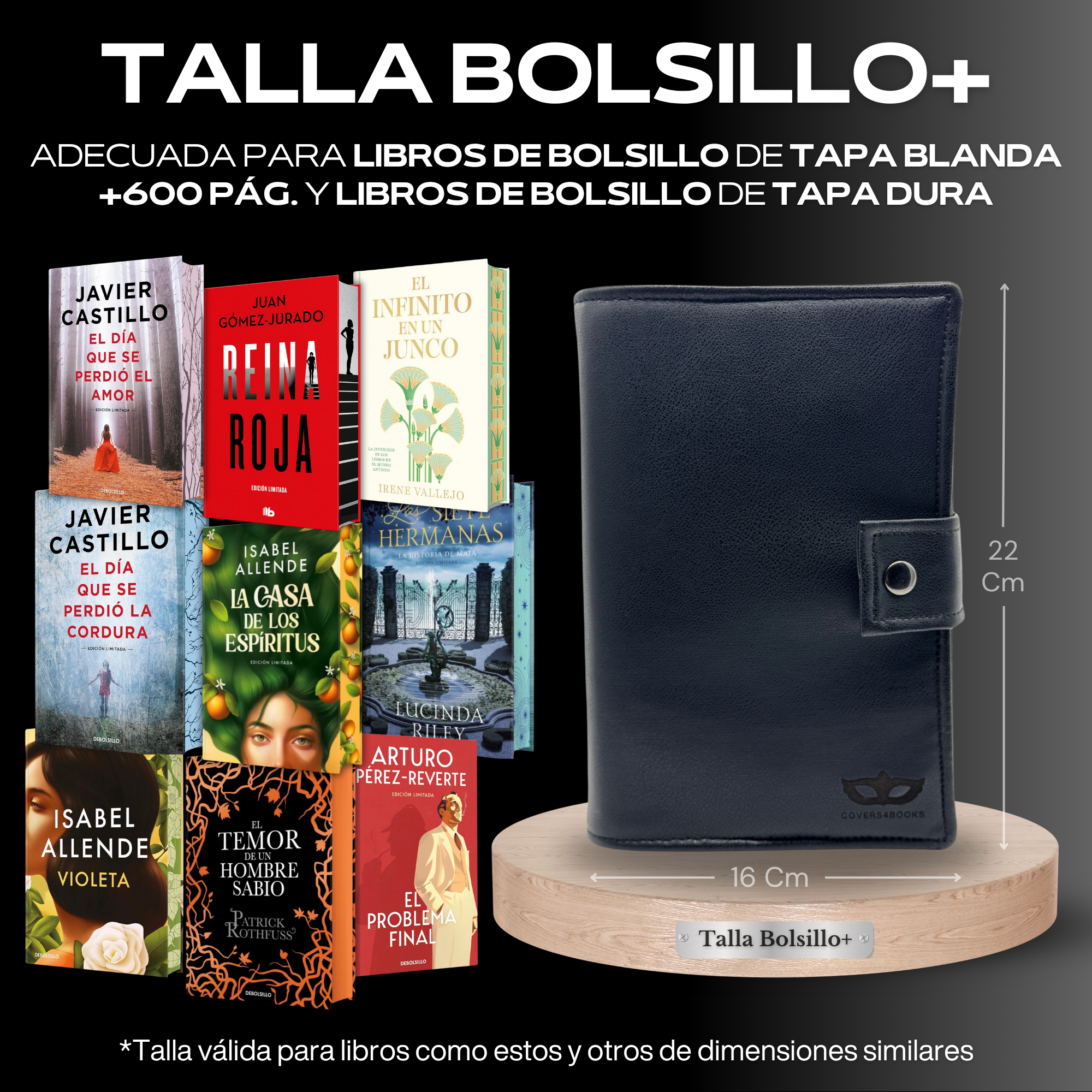 Funda para libros Black Leather™