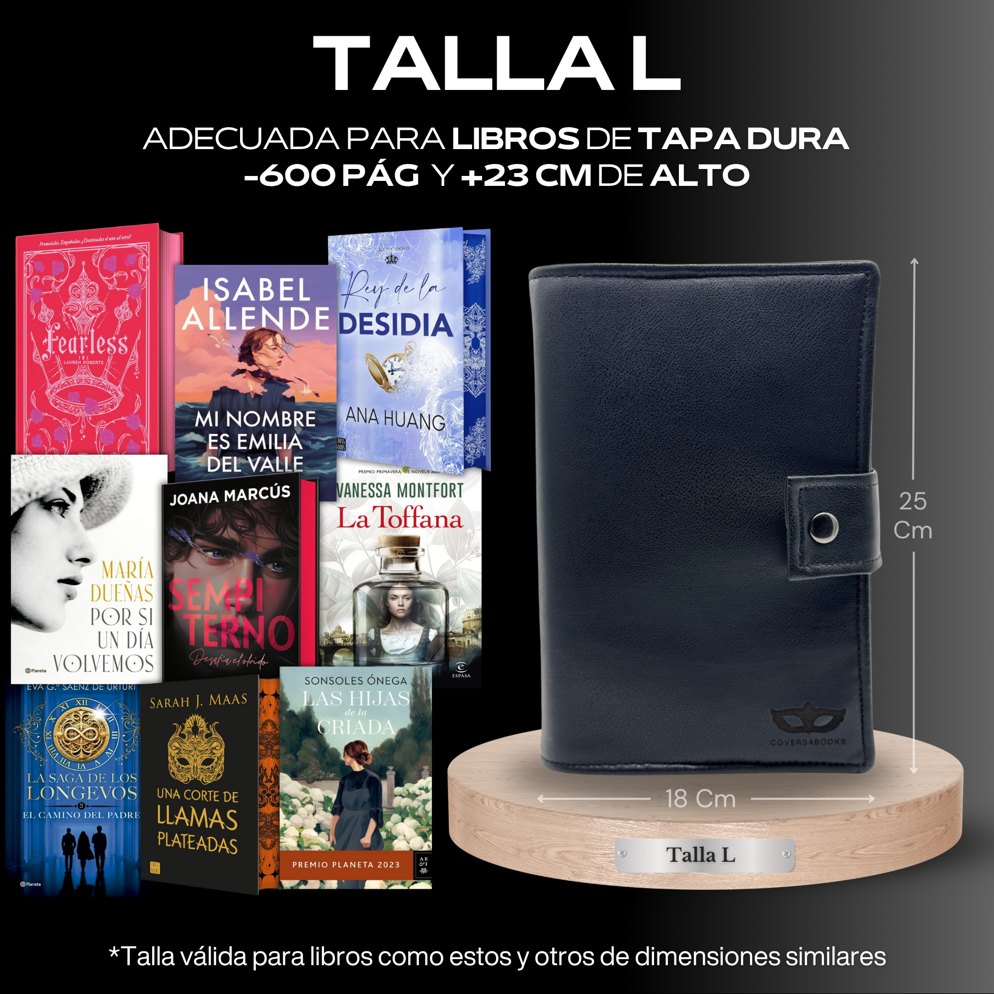 Funda para libros Black Leather™