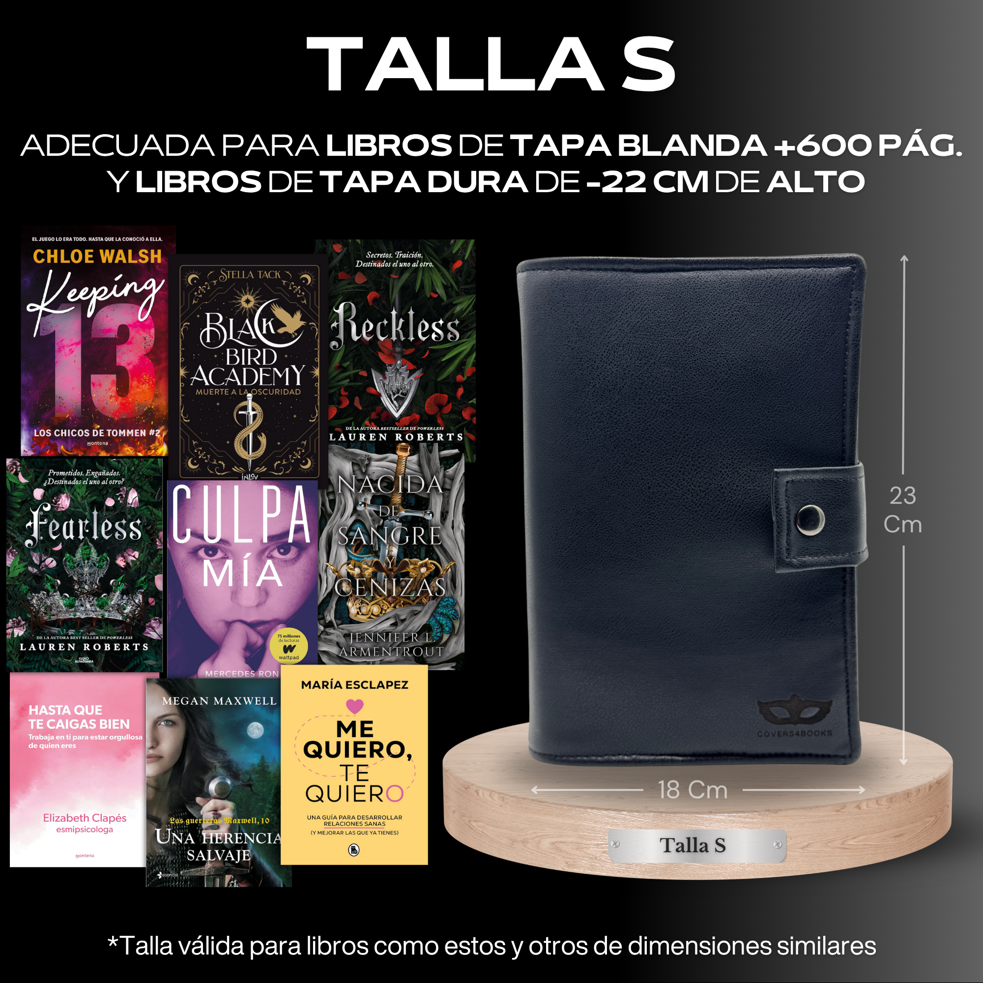 Funda para libros Black Leather™