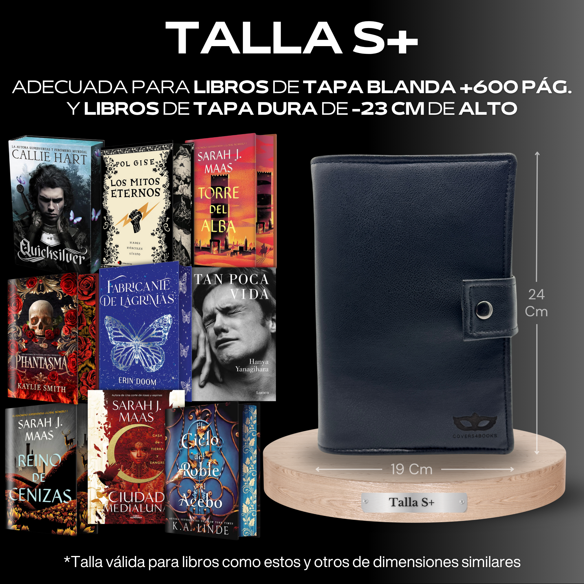 Funda para libros Black Leather™