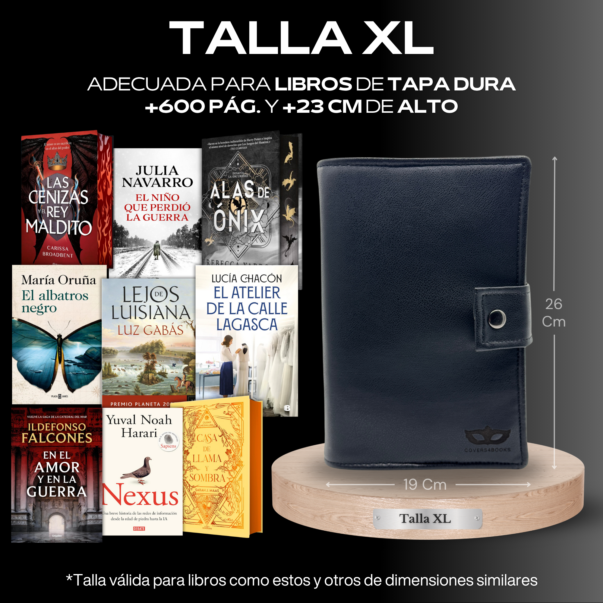 Funda para libros Black Leather™