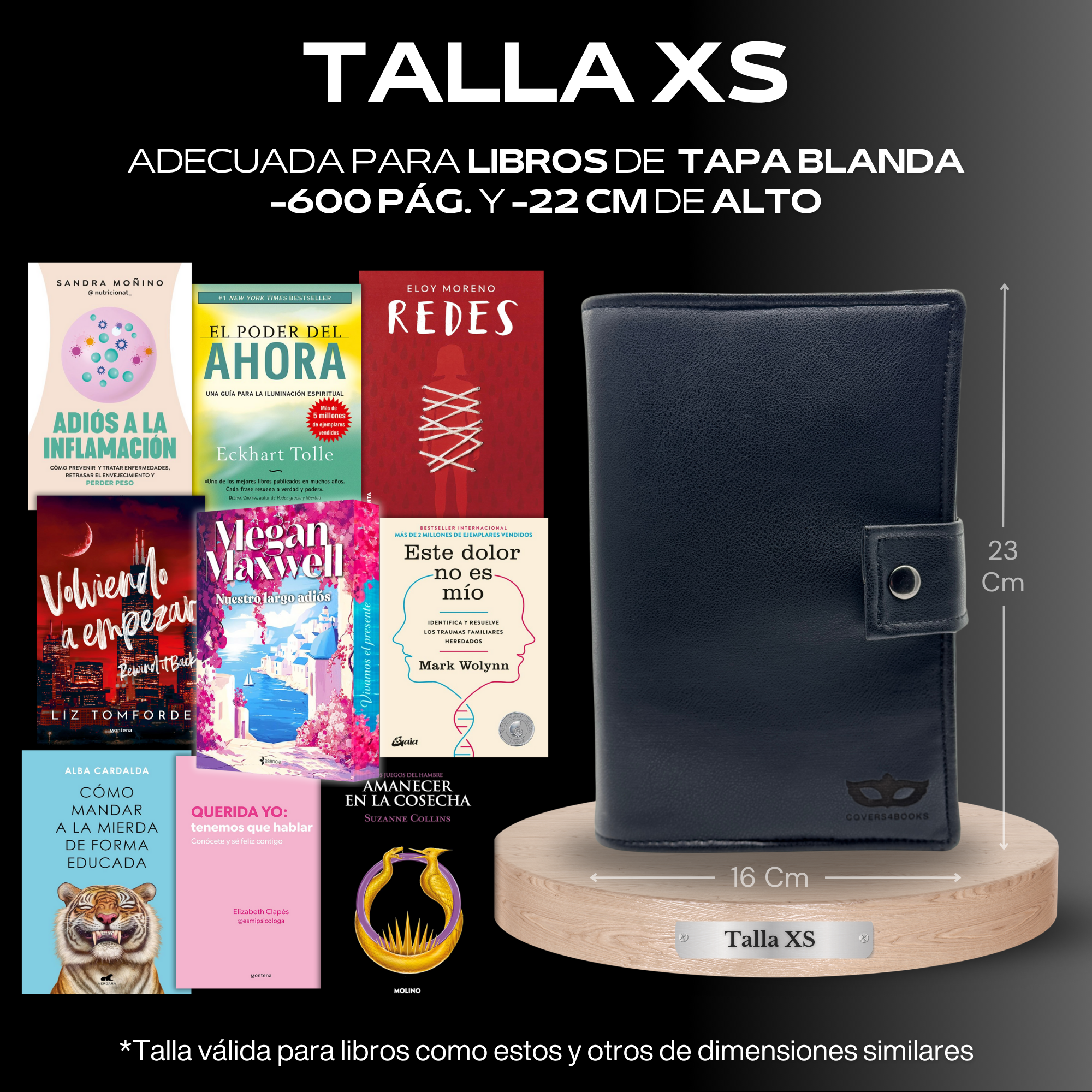 Funda para libros Black Leather™