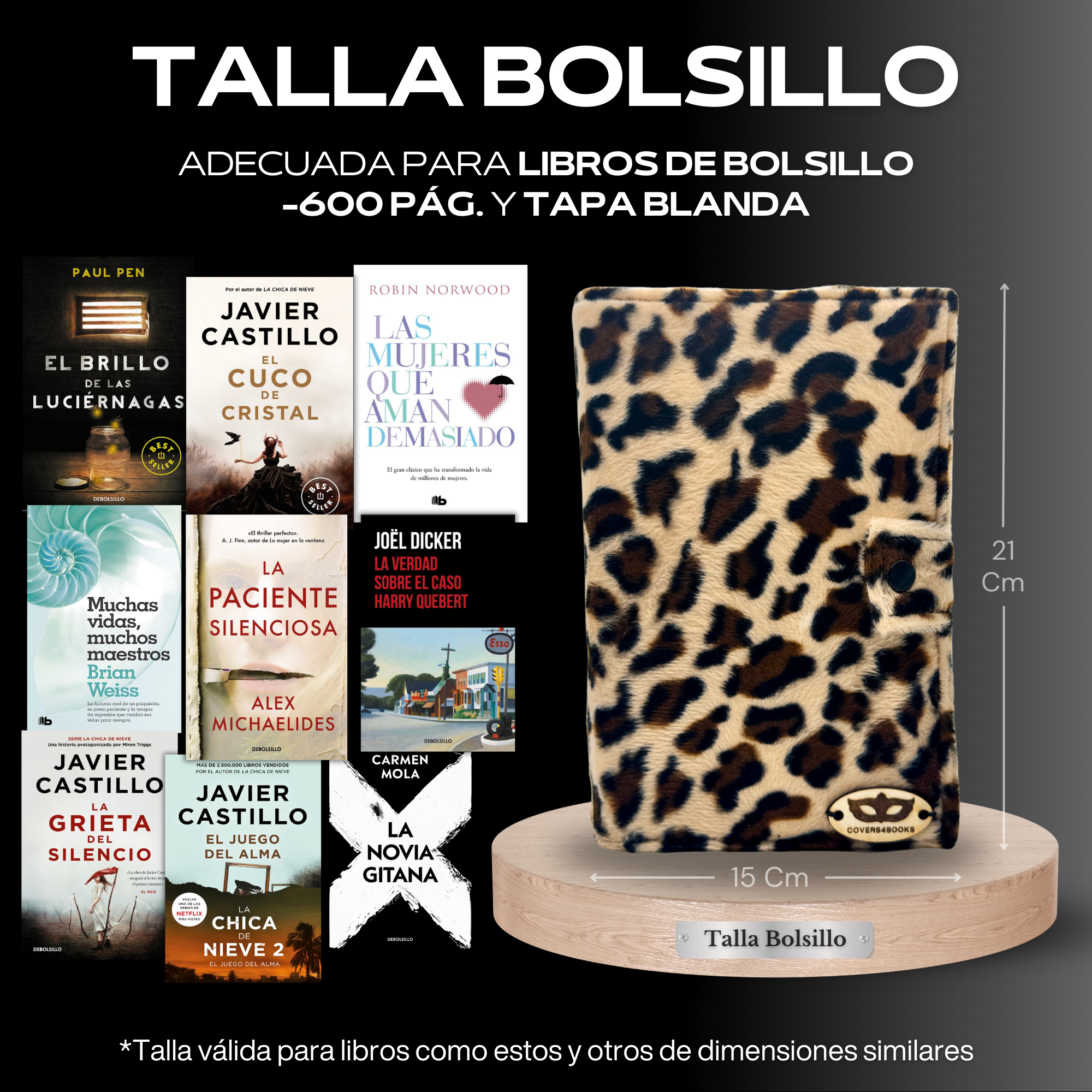 Funda para libros Leopardo Velvet™