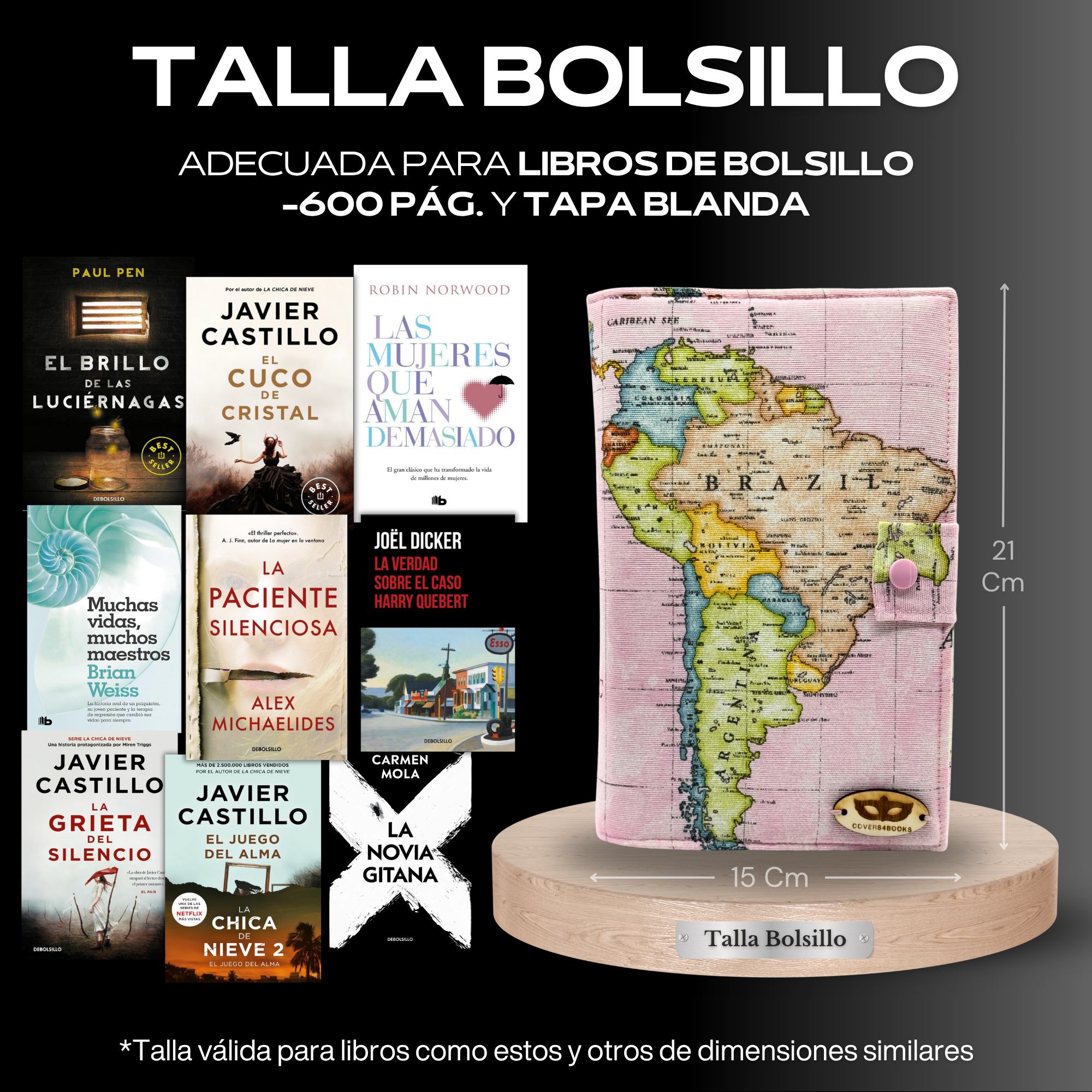Funda para libros Mapa Mundi Sudamérica™